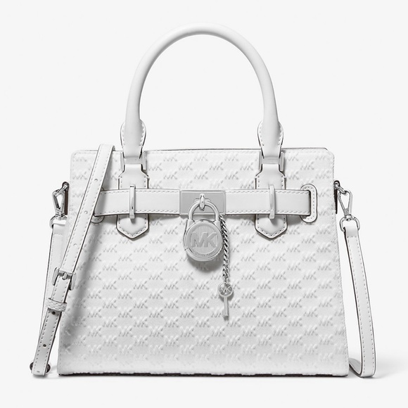 Michael Kors Hamilton Small Logo Embossed Washed Denim Satchel Crossbody 
NWT - Picture 1 of 16